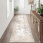 3x12 Washable Runner Rug Beige Grey Neutral Abstract Hallway Kitchen Living Room Bedroom Non Slip Throw Rug Soft Low Pile Indoor Carpet for Entrance Laundry Bathroom
