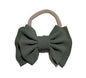 Baby Girl's 5 Inches Soft Double Bow-knot Nylon Headband Toddler Headdress for Photography Party Festivals (Army Green)