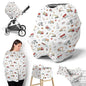 Sweet Jojo Designs Red and Blue Construction Truck Boy Infant Baby Car Seat Cover Nursing Breastfeeding Shopping Cart Stroller Canopy - Grey Yellow Orange Brown Black and White Transportation