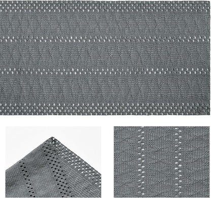 Artoid Mode Dark Grey Farmhouse Woven Rustic Hollow Table Runner, Seasonal Holiday Hollow Kitchen Dining Table Decoration for Home Party Decor 12x90 Inch