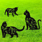 URATOT 3 Pack Metal Cat Garden Statues Black Cat Silhouette Cats Decorative Stakes Garden Outdoor Statues Animal Stakes for Yard Decor and Lawn Ornaments