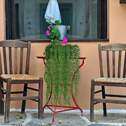 6PCS Artificial Succulents Hanging Plants,27.5 Inch Fake String of Pearls Greenery Plants 5 Branches for Autumn Home Garden Office Party Balcony Wall Indoor Outdoor Fall Decoration