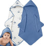 Muslin Hooded Baby Towels for Newborns, 32"x32", 100% Cotton – 6 Layers Super Soft Absorbent Breathable, Baby Bath Towel, Toddler Bath Towel – Pack of 2