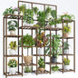 EnHomee Plant Stand Indoor Tall Plant Stand Outdoor Large Wood Plant Shelf Indoor for 22 Pots Plants,4-tiers Plant Holder for Patio Living Room Gardening Balcony, 55.9" Wx63.1 Hx11.78 D