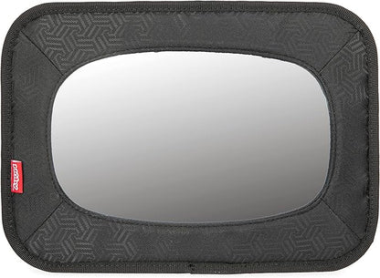 Nuby Backseat Baby Mirror with Fully Adjustable Straps, Shatter Resistant, Installs in Seconds, Black