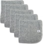 HonestBaby Unisex Baby Organic Cotton Washcloth Multi-Pack Winter Accessory Set, 5-Pack Heather Gray, One Size