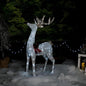 Alpine Corporation 50" H Mesh Holiday Reindeer Lawn Decoration with Cool White Lights, Christmas Decoration
