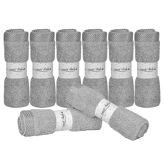 Sweet Child 8-Pack Baby Washcloths -Super Soft Rayon Washcloth, Baby Wash Cloths for Newborn,Infants and Kids, Bath Baby Towels, Body and Face Towel, Face Cloths for Washing Face