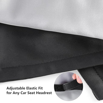 Silky Head Carseat Cover for Babies Satin Head Cover Silk Feeling for Baby Car Seat Canopy Headrest Protector 2pcs for Boys Girls Infant Sleeping Hair Protection Pink Black