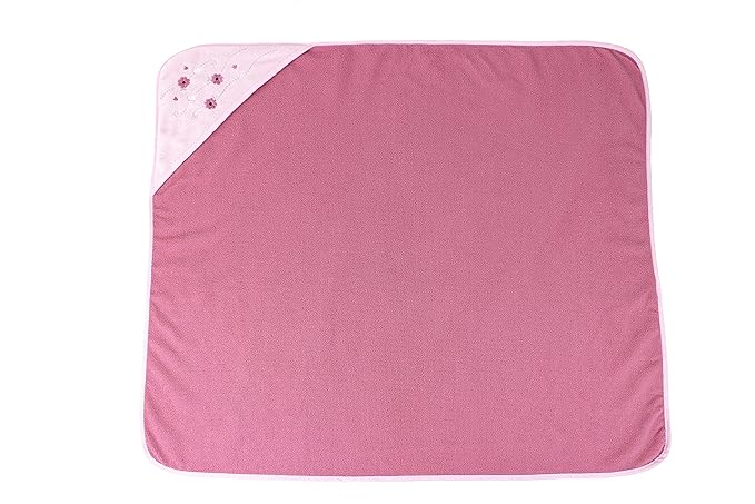 Cudlie Buttons & Stitches Baby Girl 3 Pack Rolled/Carded Hooded Towels in Crisp Blossom Print (GS71728)