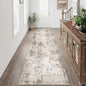 3x12 Washable Runner Rug Brown Grey Neutral Abstract Hallway Kitchen Living Room Bedroom Non Slip Throw Rug Soft Low Pile Indoor Carpet for Entrance Laundry Bathroom