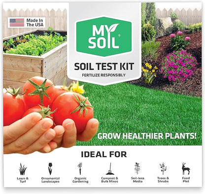 MySoil Soil Test Kit, Unlock Your Lawn & Garden Potential, Complete & Accurate Nutrient and pH Analysis with Recommendations Tailored to Your Soil and Plant Needs