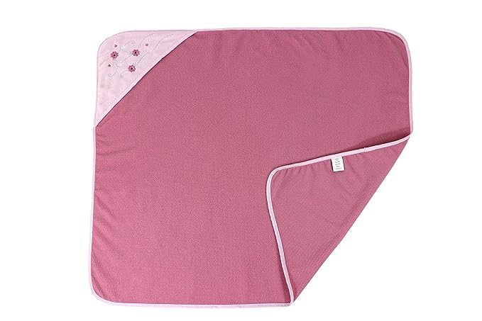 Cudlie Buttons & Stitches Baby Girl 3 Pack Rolled/Carded Hooded Towels in Crisp Blossom Print (GS71728)
