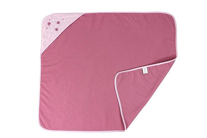 Cudlie Buttons & Stitches Baby Girl 3 Pack Rolled/Carded Hooded Towels in Crisp Blossom Print (GS71728)