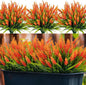 Artificial Flowers for Outdoor Plants 24 Bundles Fake Lavender Plastic Faux Monkey Grass for Verandah Window Garden Office Patio Front Porch UV Resistant for Planter(Orange)