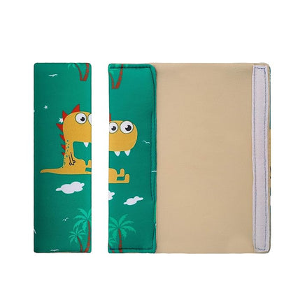 Baby Seat Belt Strap Cover, 2 Pcs Kids Car Seat Belt Cushions Pads, Shoulder Strap Protectors for Girls Boys (Dinosaur 6A)