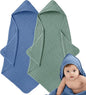 Muslin Hooded Baby Towels for Newborns, 32"x32", 100% Cotton – 6 Layers Super Soft Absorbent Breathable, Baby Bath Towel, Toddler Bath Towel – Pack of 2