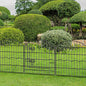 Decorative Garden Fence 6 Panels 12ft (L)×24in (H) No Dig Animal Barrier Fencing with 5 Panels + 1 Gate, Metal Garden Fences Rustproof Wire Border Temporary Dog Fence for Patio Outdoor Yard Lawn