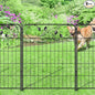 Decorative Outdoor Garden Fence 30in(H) X12ft(L) 6 Panels+7 Stakes Leaf Black Metal Garden Fencing for Landscape Lawn Patio, Temporary Animal Barrier Fences for Dogs