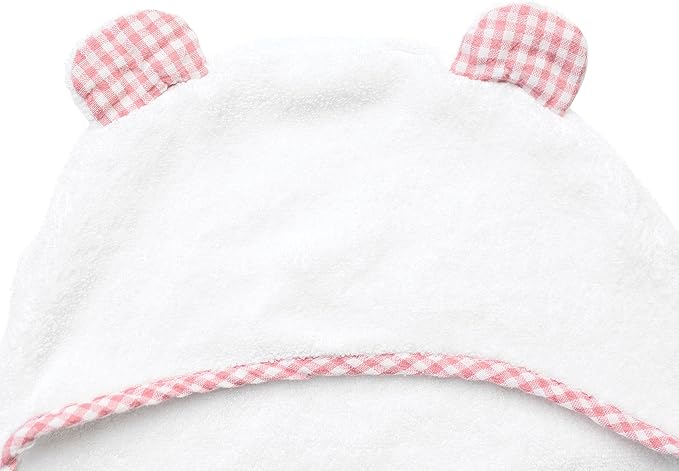 Channing & Yates Premium Boutique Baby Towels for Girls - Hooded Girl Towel & Washcloth Set - Organic Viscose Made from Bamboo Baby Towels with Hood - Baby Girl Bath Towels (Pink)