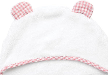 Channing & Yates Premium Boutique Baby Towels for Girls - Hooded Girl Towel & Washcloth Set - Organic Viscose Made from Bamboo Baby Towels with Hood - Baby Girl Bath Towels (Pink)