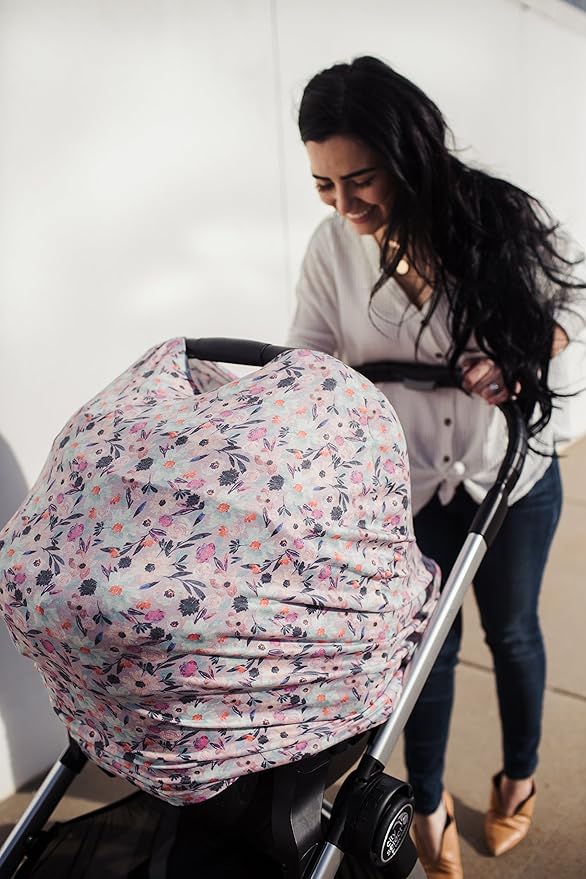 Copper Pearl Multi-Use Cover: Car Seat Covers, Nursing Cover, and Stroller Cover for Sun - Stretchy Fabric, All-Season Use, Stylish Designs, Easy Access for Moms - Morgan