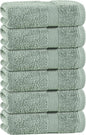 White Classic Green Hand Towels