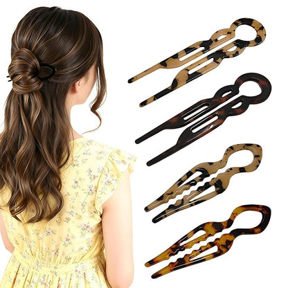 4PCS Prestige French Hair Pins - Serrated Anti-Slip Design, Curved Angle for Better Head Fit, New Elegant Hair Accessories for Women, Suitable for All Hair Types