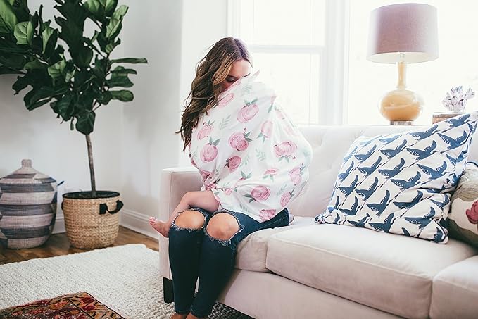 Copper Pearl Multi-Use Cover: Car Seat Covers, Nursing Cover, and Stroller Cover for Sun - Stretchy Fabric, All-Season Use, Stylish Designs, Easy Access for Moms - Grace