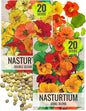 Seed Needs Nasturtium Seeds for Planting Edible Flowers - Collection Set of Jewel Blend & Double Gleam Nasturtiums to Attract Pollinators to a Butterfly Garden - Trailing and Bush Varieties (2 Packs)