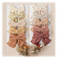 Hair Bows with Hair Clips for Girls Toddler Baby,Handmade 5" Flower Print Embroider Big Bows,FANCY CLOUDS Boutique Hair Accessorioes Gifts for School Kids