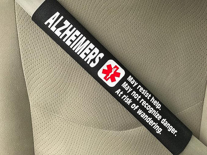 Alzheimers Medical Alert Seat Belt Cover (Royal Blue)