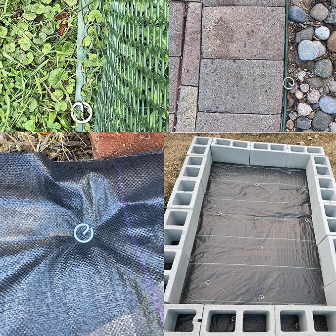 Palmhomee Garden Staples Anti-Rust Galvanized Garden Stakes Circle Top Landscape Pins Ground Cover Fabric Stakes Securing Lawn Fabric Weed Barrier (6 inches - 20 Pieces)